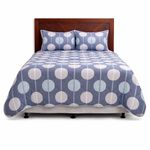 Set de Cubrecama Pearl de Microfibra Imperial Diseño de Lunares Azul