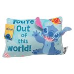 Almohada Infantil Decorativa 3D Stitch Celeste de 21 x 30 cm Suave para Dormitorio