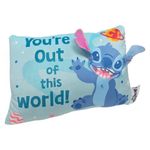 Almohada Infantil Decorativa 3D Stitch Celeste de 21 x 30 cm Suave para Dormitorio