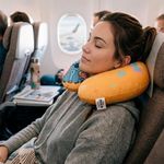 Cojín de Cuello Stitch Suave para Viaje y Descanso Color Amarillo