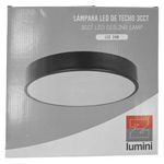 Plafón LED de Techo 24 W 3CCT Negro Diseño Redondo Integrado