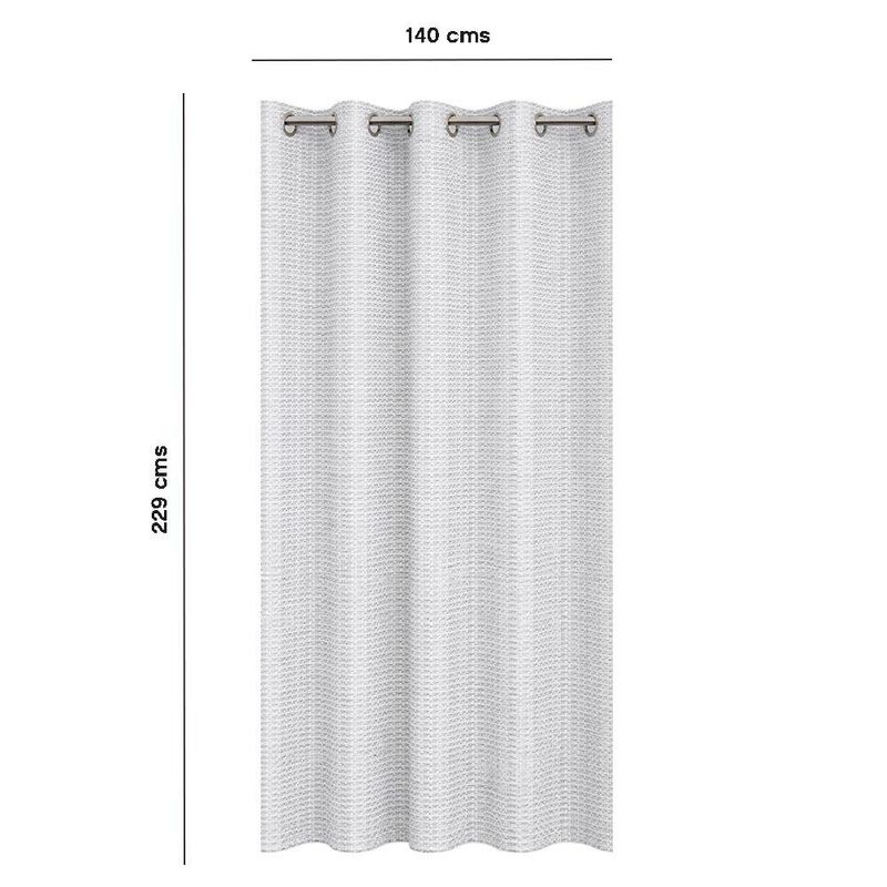 Cortina Jacquard de 140 x 229 cm Gris con Diseño Texturizado
