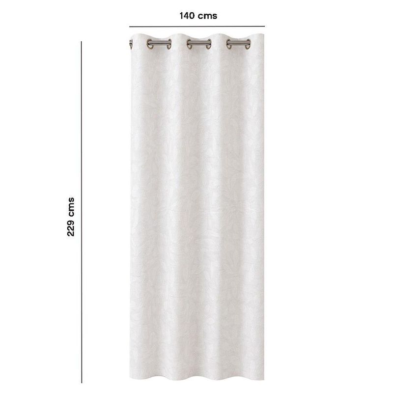 Cortina Jacquard de 140 x 229 cm Blanca con Diseño Texturizado