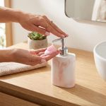 Set de 3 Accesorios para Baño Color Blanco con Rosado