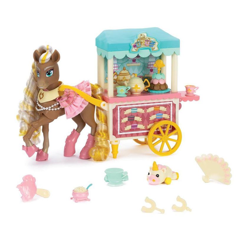 Set Fiesta de Té Wild Manes Cherie’s Tea & Treats con Caballo y 17+ Piezas
