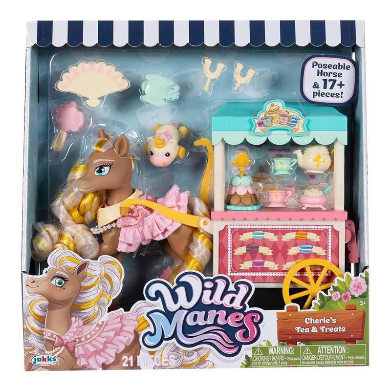 Set Fiesta de Té Wild Manes Cherie’s Tea & Treats con Caballo y 17+ Piezas