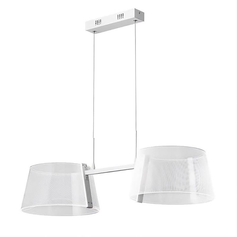 Lámpara Colgante LED 2 Pantallas de Acrílico Luz Cálida 24 W 1.20 Metros