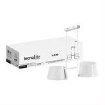 Lámpara Colgante LED 2 Pantallas de Acrílico Luz Cálida 24 W 1.20 Metros