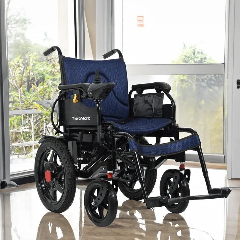 Silla de Ruedas Eléctrica Therarider con 2 Motores 250W 114 x 63 x 92 cm Azul Oscuro
