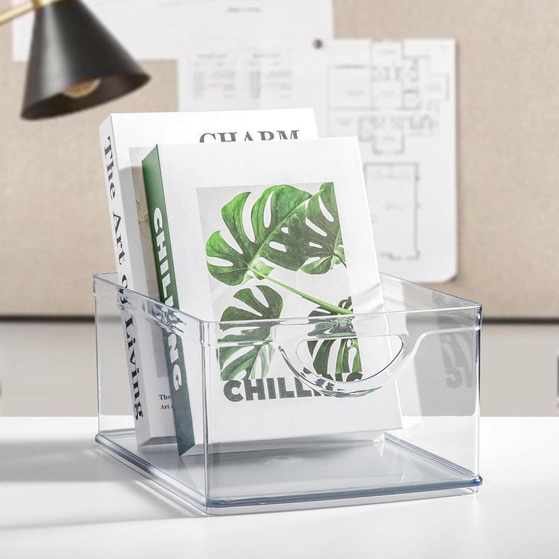Organizador Apilable Transparente de 25.4 x 20.32 x 12.7 cm con Asas