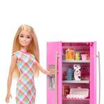 Set Barbie con Refrigerador, Muñeca y Accesorios de Cocina