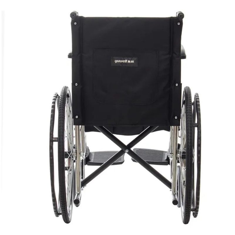 Silla de Ruedas Básica de Aluminio con Ruedas Sólidas 64 x 61 x 88 cm Gris y Negro