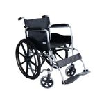 Silla de Ruedas Básica de Aluminio con Ruedas Sólidas 64 x 61 x 88 cm Gris y Negro