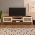 Rack Charlotte de 180 x 40 x 55 cm para TV de 75 Plg Color Roble Crema