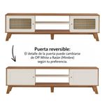 Rack Charlotte de 180 x 40 x 55 cm para TV de 75 Plg Color Roble Crema