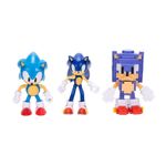 Set de 3 Figuras Sonic 35 Aniversario de 4 Plg con Sonic Clásico, Sonic y Sonic 16-Bit