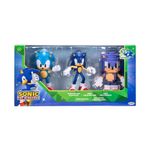 Set de 3 Figuras Sonic 35 Aniversario de 4 Plg con Sonic Clásico, Sonic y Sonic 16-Bit