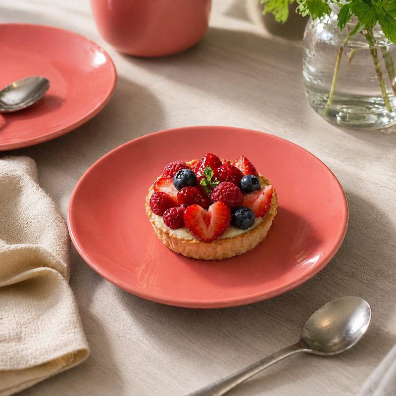 Plato para Postre de 7.8 Plg Color Rosado