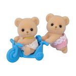 Set Gemelos Oso Galleta Sylvanian Families con Triciclo de 3 Piezas