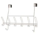 Rack para Puerta Weston Satinado con 6 Ganchos Dobles y Barra de Apoyo