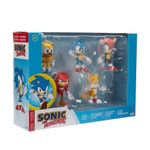 Set Clásico de 5 Figuras Sonic de 2.5 Plg con Sonic, Tails, Knuckles, Amy y Super Sonic