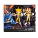 Set de 2 Figuras Sonic 3 con Luz de 5 Plg con Super Sonic y Super Shadow