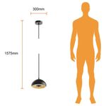 Lámpara Colgante LED de 15W Tipo Campana Luz Cálida Negra