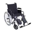Silla de Ruedas con Reposapiés Elevables de Aluminio 65 x 26.5 x 88 cm Negra