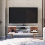 Rack para TV Toledo con Repisas Abiertas de 150 x 56 x 38 cm Blanco y Café