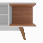 Rack para TV Toledo con Repisas Abiertas de 150 x 56 x 38 cm Blanco y Café