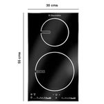 Cooktop de Inducción Eléctrico de 12 Plg con 2 Zonas Touch Color Negro 220 V