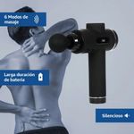 Pistola de Masaje de Percusión con 4 Cabezales y 6 Intensidades Color Negro