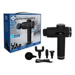 Pistola de Masaje de Percusión con 4 Cabezales y 6 Intensidades Color Negro
