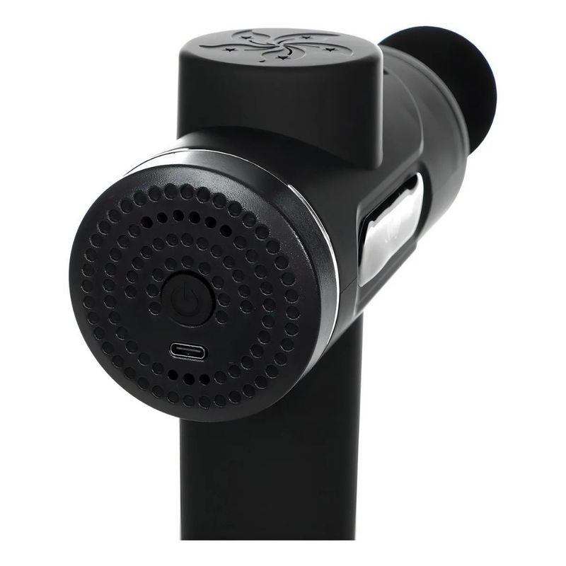 Pistola de Masaje de Percusión con 4 Cabezales y 6 Intensidades Color Negro
