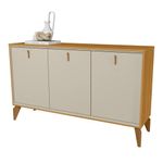 Bufetera Brisa de MDP 136 x 80 x 36 cm Color Beige y Natural con 3 Puertas
