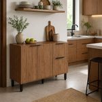 Gabinete Base para Cocina Toscana de 2 Puertas 120 cm Color Café