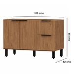 Gabinete Base para Cocina Toscana de 2 Puertas 120 cm Color Café
