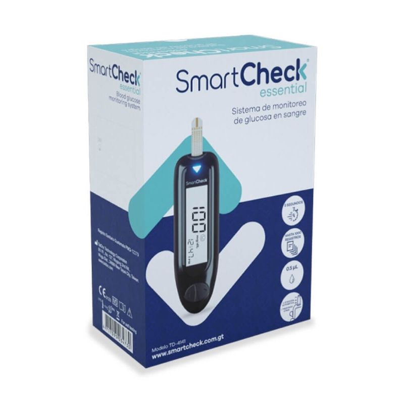 Kit de Glucómetro con 50 Tiras Reactivas para Medición de Glucosa en Sangre Color Negro