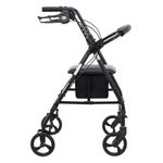 Andador Rollator de 4 Ruedas con Asiento Plegable y Frenos Manuales Color Negro