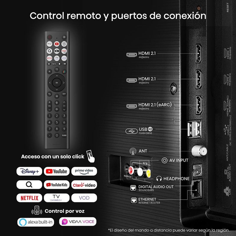 Televisor Smart de 43" QLED Ultra HD 4K