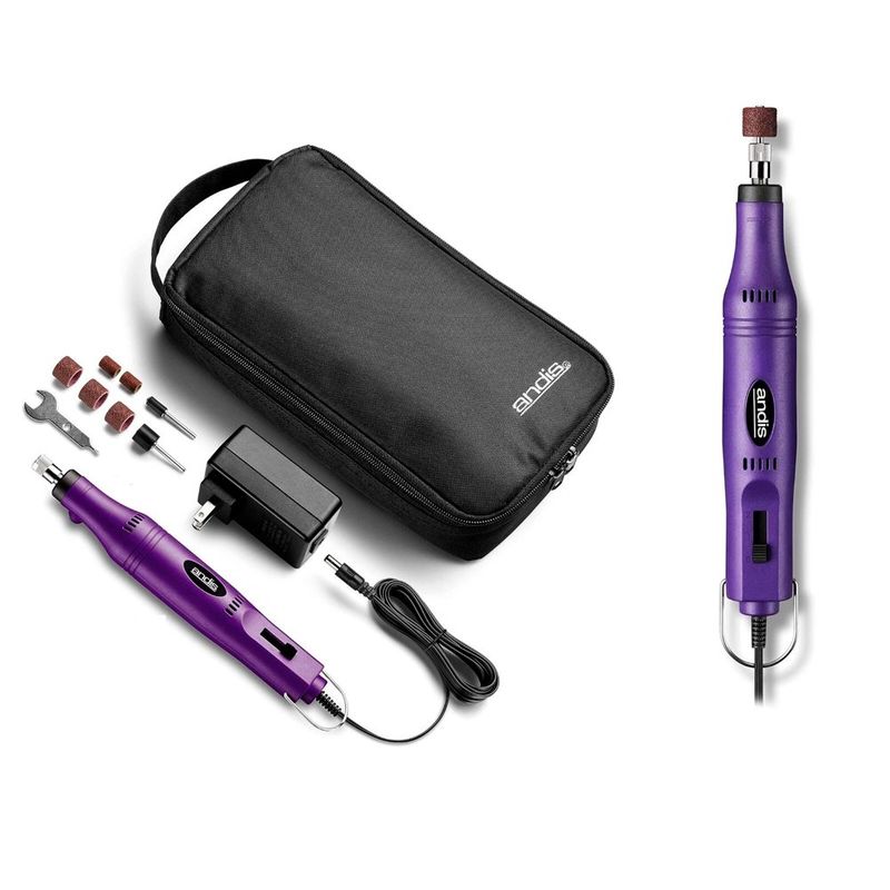 Limador de Uñas para Mascotas Eléctrico Andis EasyClip con 2 Velocidades de 13 Piezas Color Morado