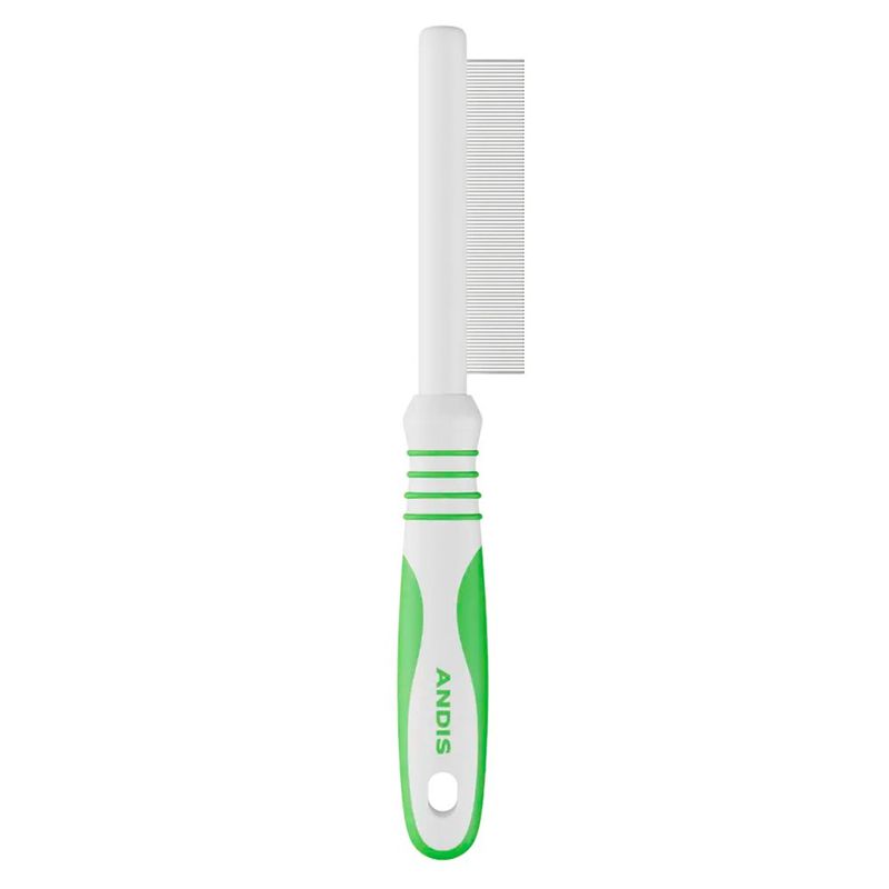 Peine para Perro y Gato Antipulgas Andis Dientes Finos Color Blanco y Verde