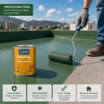 Impermeabilizante Aqualock 4000 de 1 Galón Color Verde para Techos y Losas Mate