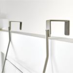Rack para Puerta Weston Satinado con 6 Ganchos Dobles y Barra de Apoyo