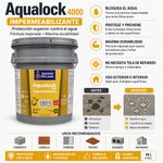 Impermeabilizante Aqualock 4000 de 5 Galones Color Rojo Teja para Techos y Losas Mate