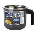 Hervidor Recto de 14 cm de Acero con Tapadera de Vidrio Color Negro Duramax 1.8 Litros
