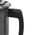 Hervidor Recto de 14 cm de Acero con Tapadera de Vidrio Color Negro Duramax 1.8 Litros