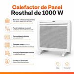 Calefactor de Panel Digital 15 m2 con Termostato y Programador Semanal de 1000 W Color Blanco