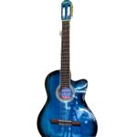 Guitarra Electroacústica Superior con Amplificador y Pedestal de Color Azul