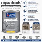 Bloqueador de Agua Aqualock Mate de 1/4 Galón Color Blanco para Interior y Exterior